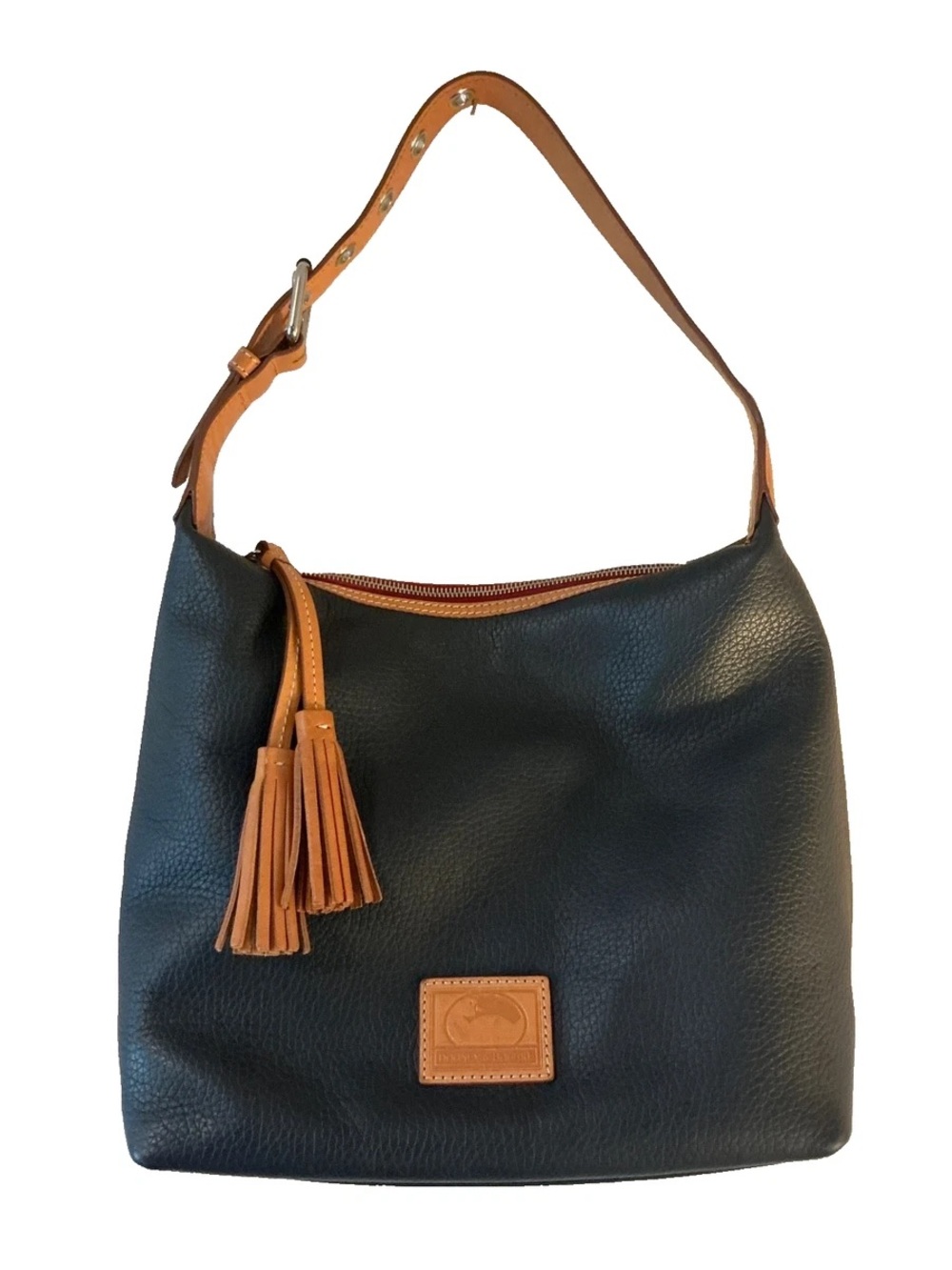 Dooney and Bourke Patterson Leather Paige Sac Hobo Shoulder Bag Purse in Black